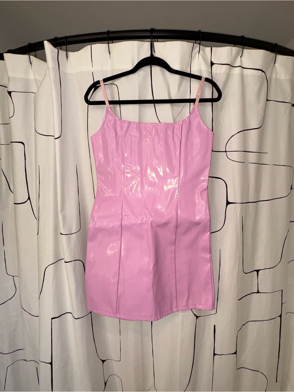 PrettyLittleThing Pink Vinyl Mini Slip Dress